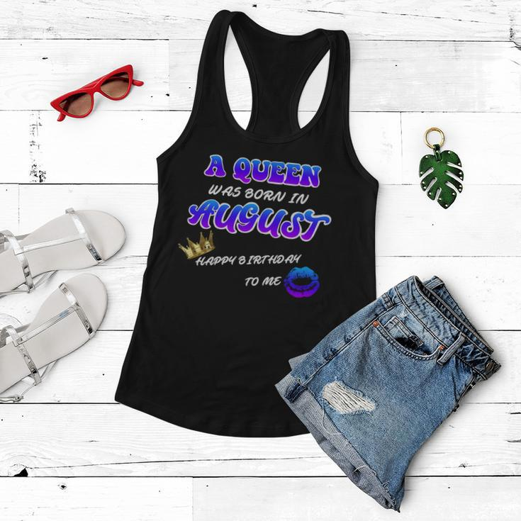 A Queen Was Born In August Happy Birthday To Me Graphic Design Printed Casual Daily Basic Women Flowy Tank