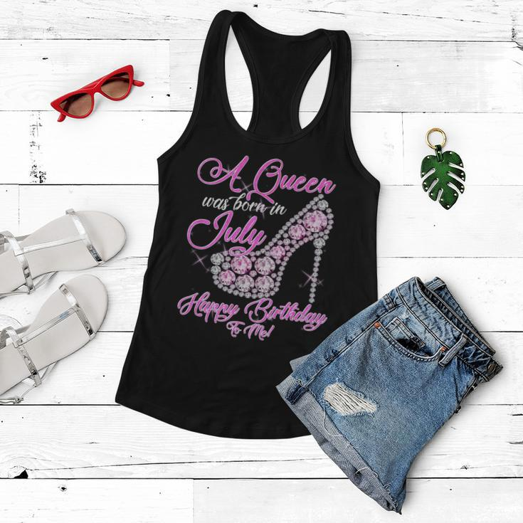 A Queen Was Born In July Fancy Birthday Graphic Design Printed Casual Daily Basic Women Flowy Tank