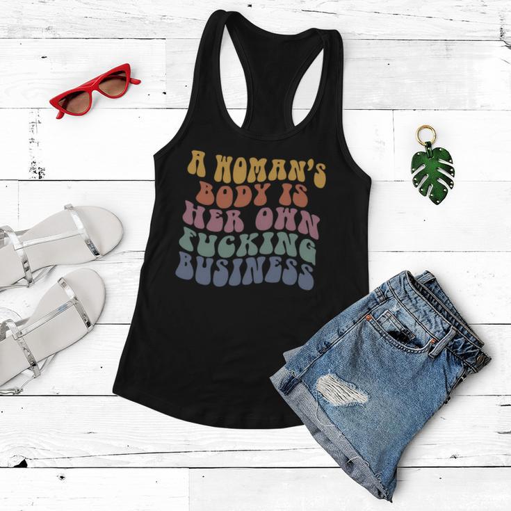 A Womans Body Is Her Own Fucking Business Vintage Women Flowy Tank