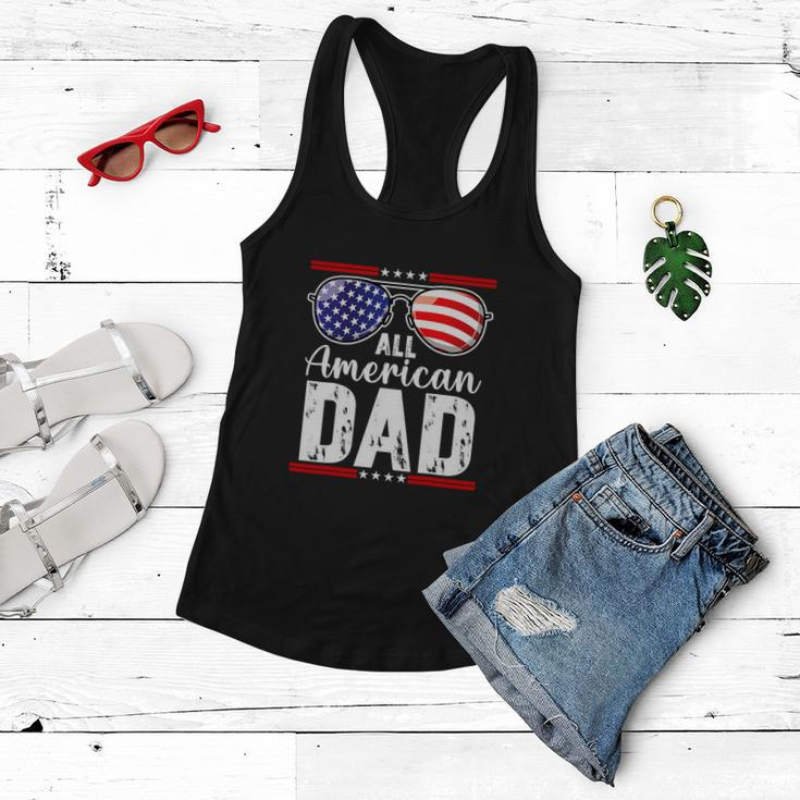 All American Dad Shirt Fourth 4Th Of July Sunglass Women Flowy Tank