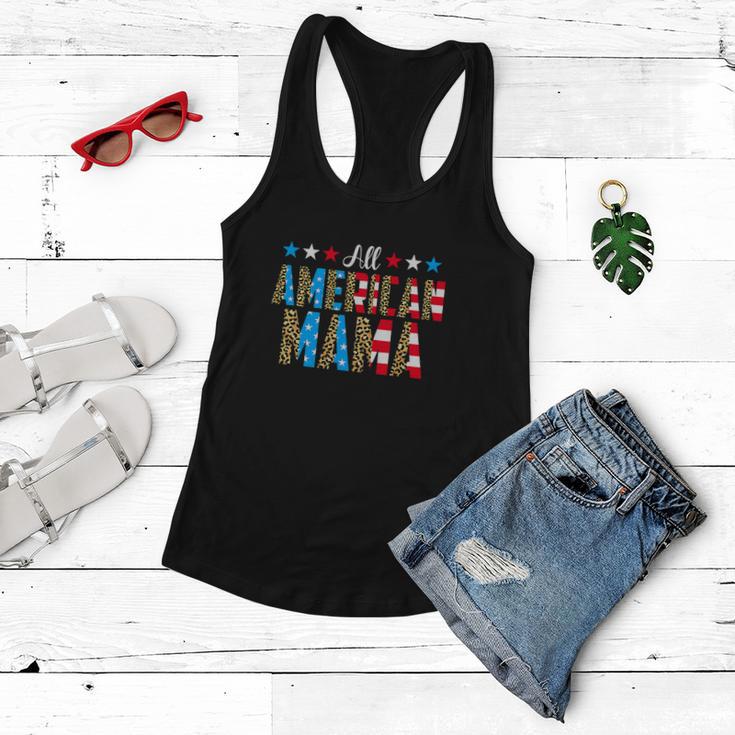 All American Mama 4Th Of July Leopard Women Flowy Tank