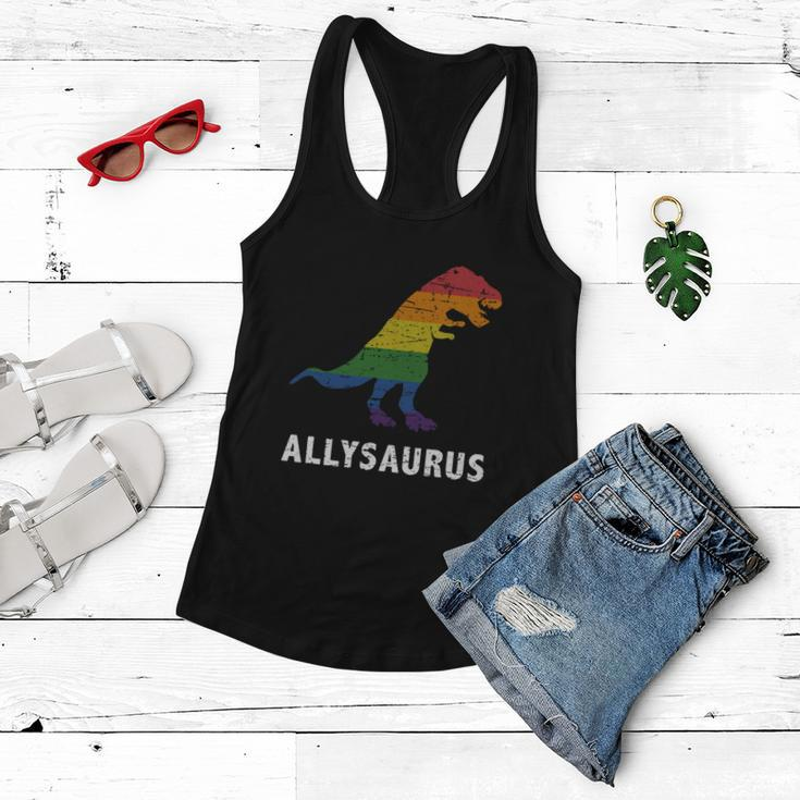 Ally Lgbt Pride Allysaurus Dinosaur Tshirt Women Flowy Tank