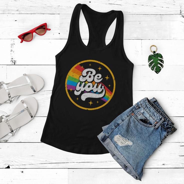 Ally Retro Vintage Be You Pride Lgbtq Gay Lgbt Women Flowy Tank