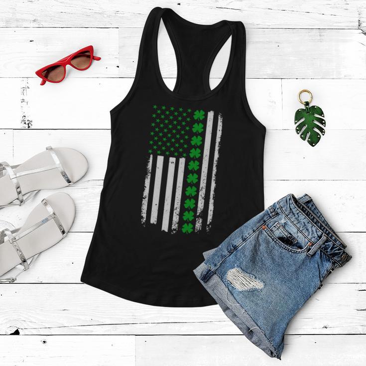 American Irish Clover Flag St Patricks Day Women Flowy Tank