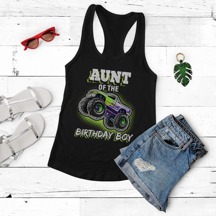 Aunt Of The Birthday Boy Monster Truck Birthday Gift Women Flowy Tank