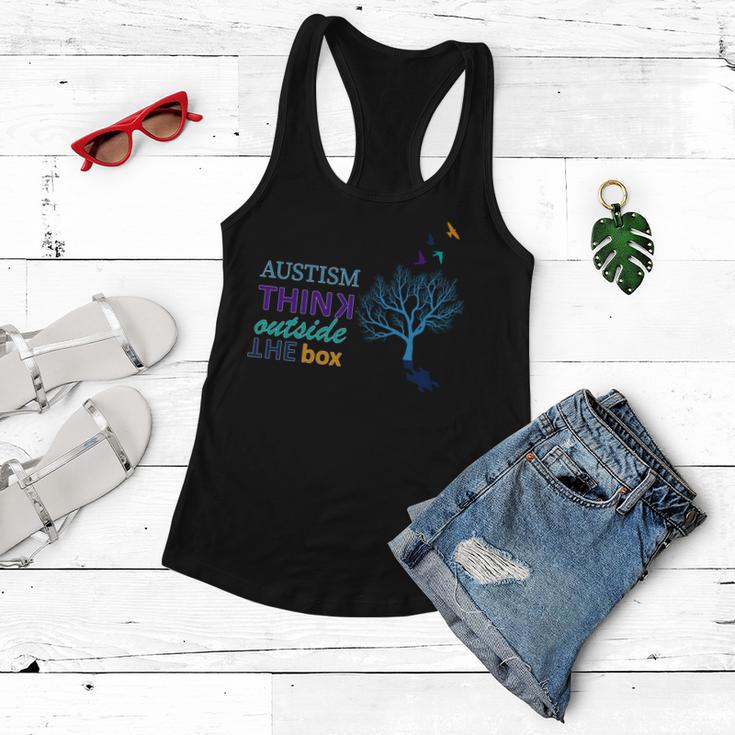 Autism Think Outside The Box Tshirt Women Flowy Tank