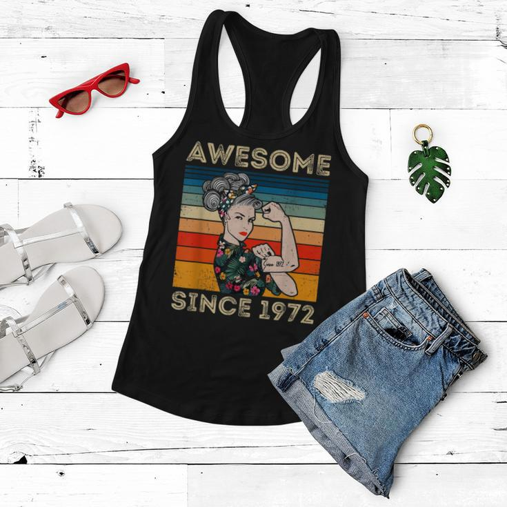 Awesome Since 1972 40Th Birthday Gifts 50 Years Old Vintage Women Flowy Tank