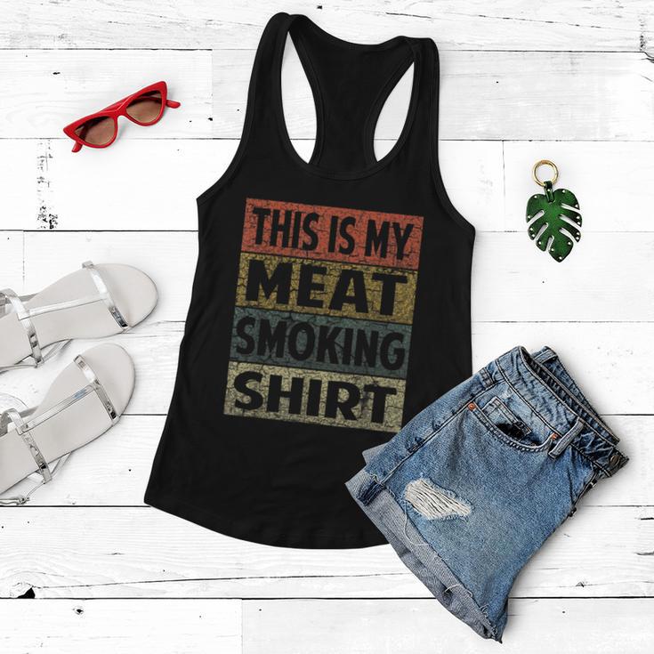 Bbq Smoker Funny Vintage Grilling Meat Smoking Tshirt Women Flowy Tank