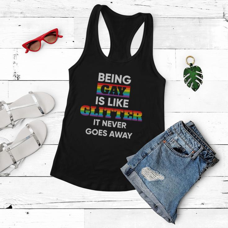 Being Gay Is Like Glitter Lgbt Pride Month Women Flowy Tank