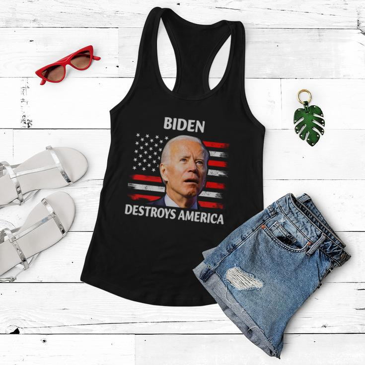 Biden Destroy American Joe Biden Confused Funny 4Th Of July Women Flowy Tank