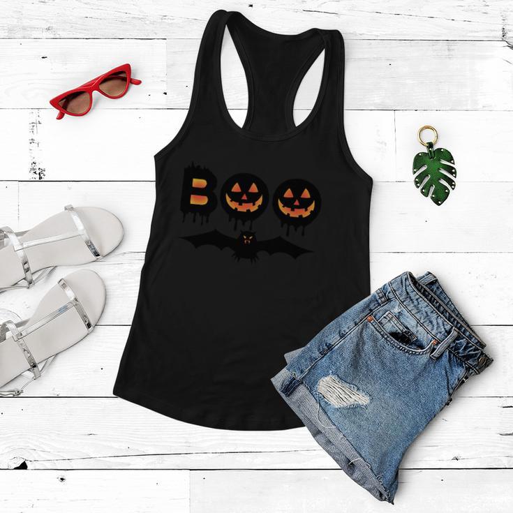 Boo Bat Halloween Quote Women Flowy Tank