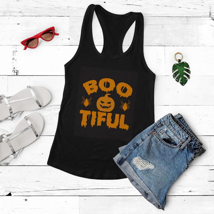 Boo Tiful Pumpkin Halloween Quote Women Flowy Tank