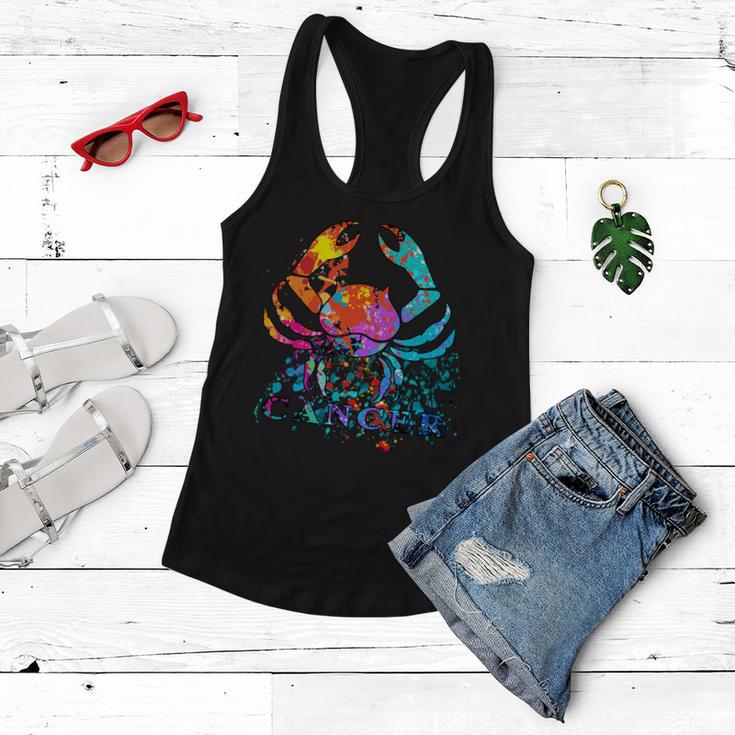 Cancer Zodiac Sign Crab Colorful Women Flowy Tank