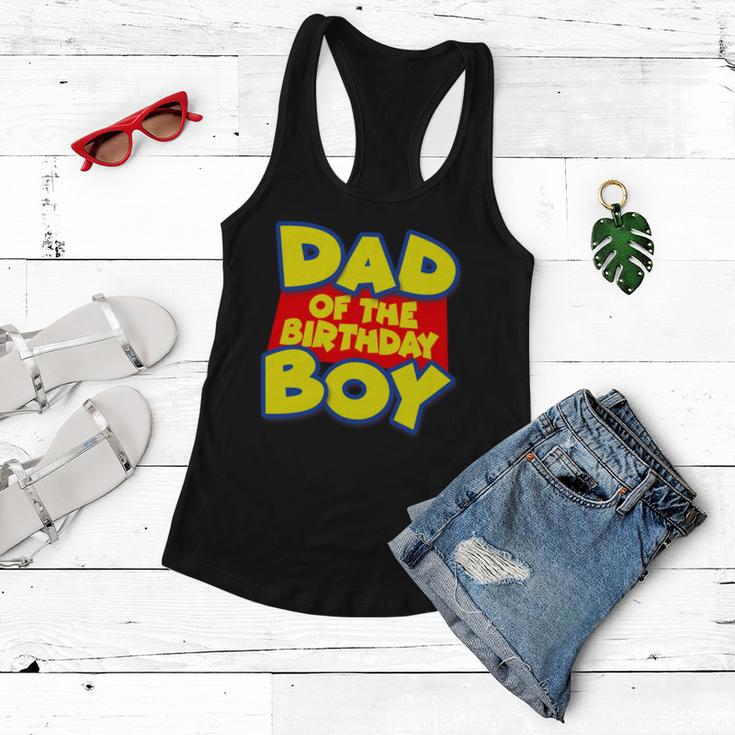 Cartoony Dad Of The Birthday Boy Tshirt Women Flowy Tank