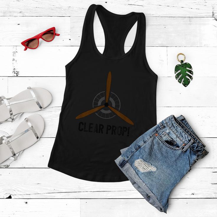 Clear Prop Aviation Airplane Pilot Propeller Women Flowy Tank