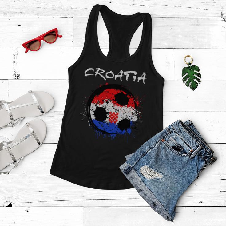 Croatia Soccer Ball Flag Women Flowy Tank