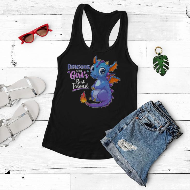 Cute Dragons Are A Girls Best Friend Women Flowy Tank