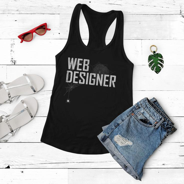 Cute Halloween Funny Halloween Day Web Designer Spider Web Graphic Design Printed Casual Daily Basic Women Flowy Tank