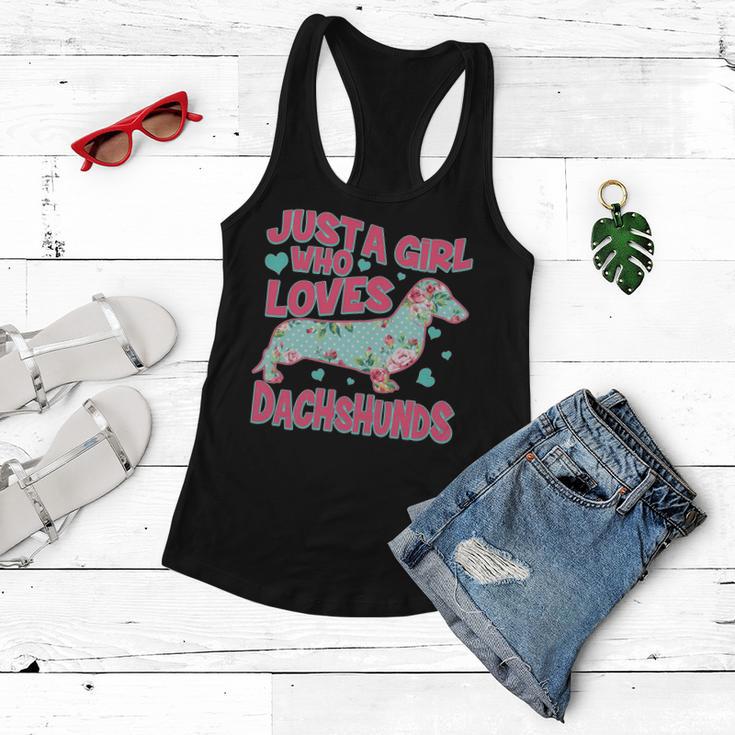 Cute Just A Girl Who Loves Dachshunds Women Flowy Tank