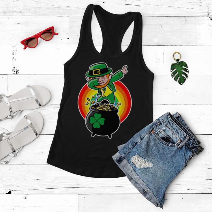 Dabbing Leprechaun Funny Irish Dab St Patricks Day Women Flowy Tank