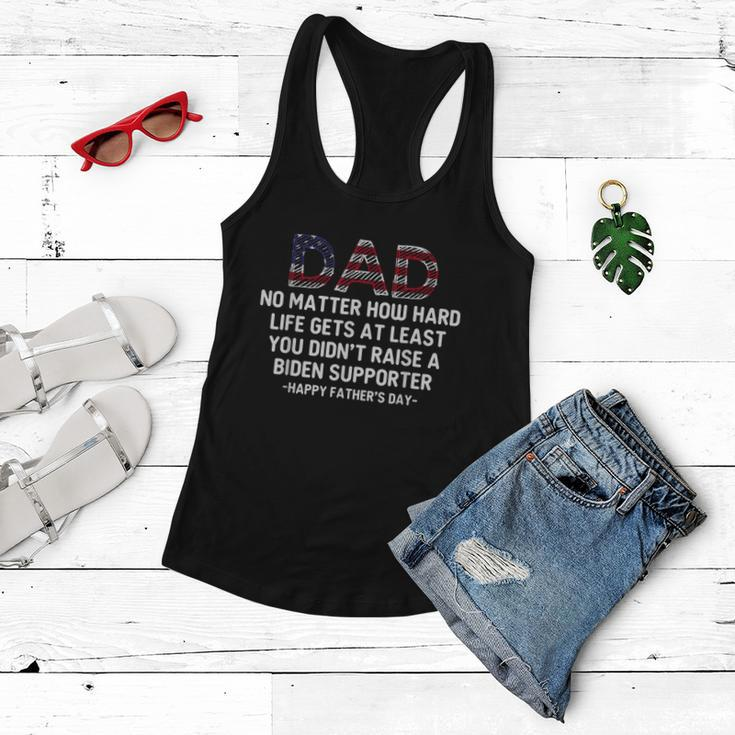 Dad Happy Fathers Day No Matter How Hard Life Gets At Least Graphic Design Printed Casual Daily Basic Women Flowy Tank