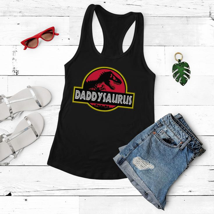 Daddysaurus Funny Daddy Dinosaur Tshirt Women Flowy Tank