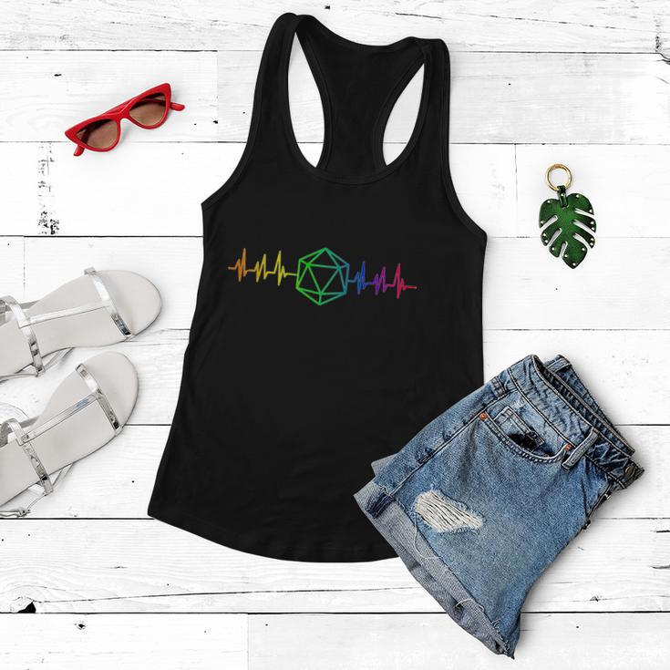 Dnd D20 Life Pulse Rainbow Women Flowy Tank