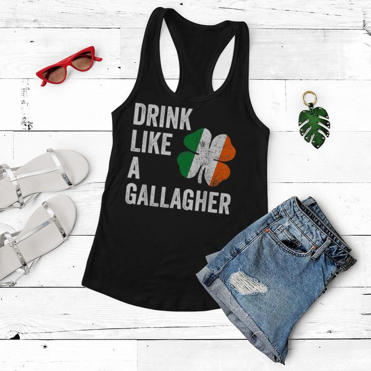 Drink Like A Gallagher St Patricks Day Beer Drinking  Women Flowy Tank