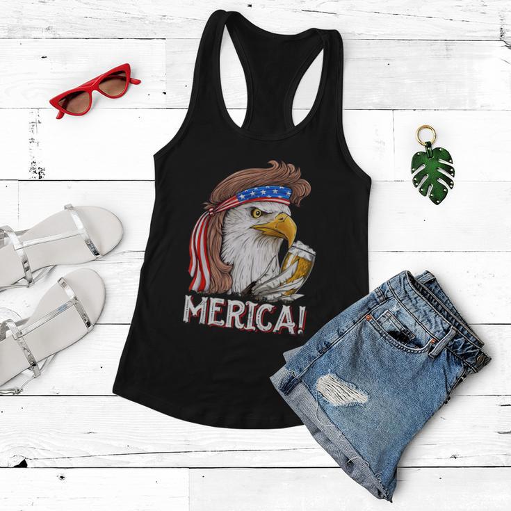 Eagle Mullet 4Th Of July Beer Usa American Flag Merica Cute Gift Women Flowy Tank