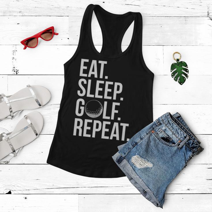 Eat Sleep Golf Repeat Tshirt Women Flowy Tank