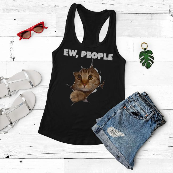 Ew People Cat Meow Kitty Funny Cats Mom And Cat Dad  Women Flowy Tank