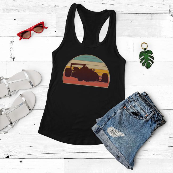 F1 Formula 1 Racing Car Retro Vintage Colors Women Flowy Tank