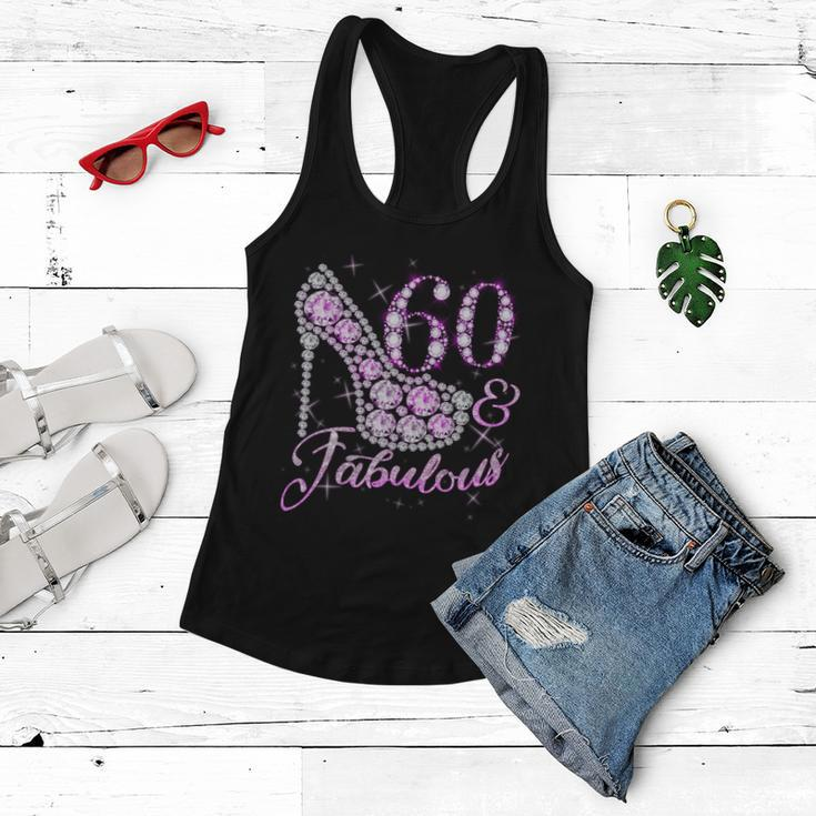 Fabulous & 60 Sparkly Shiny Heel 60Th Birthday Tshirt Women Flowy Tank