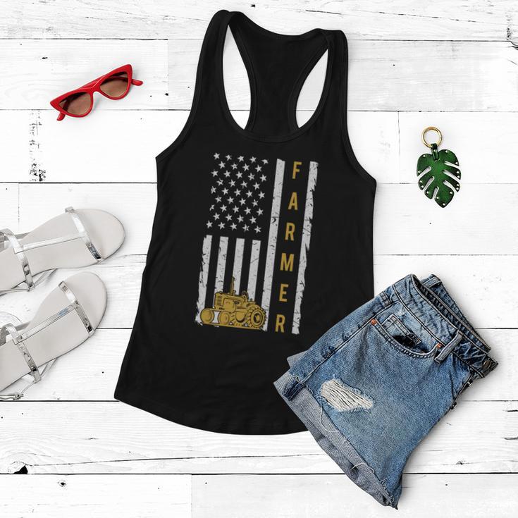 Farmer Us Flag Women Flowy Tank