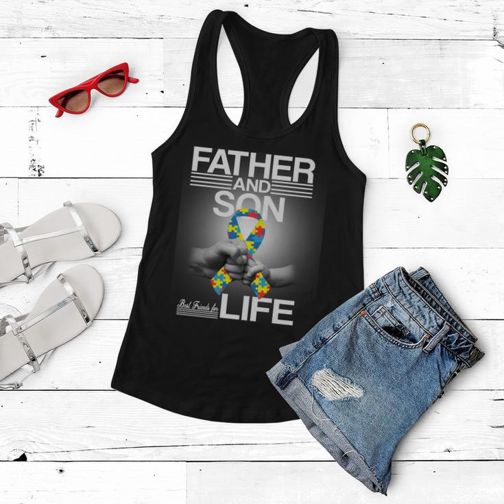 Father Son Best Friends For Life Autism Awareness Tshirt Women Flowy Tank