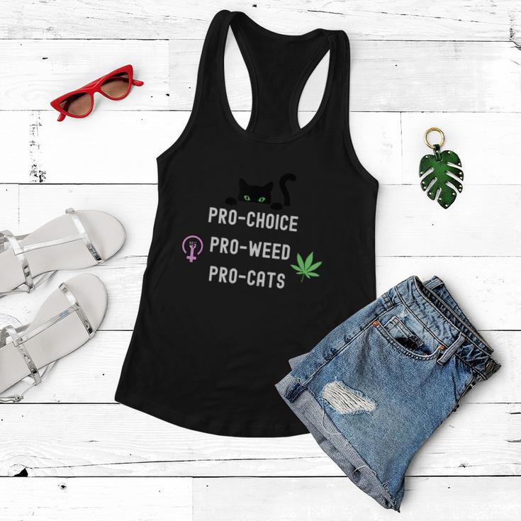 Feminism And 420 Funny Pro Choice Pro Cats Pro Weed Feminist Women Flowy Tank