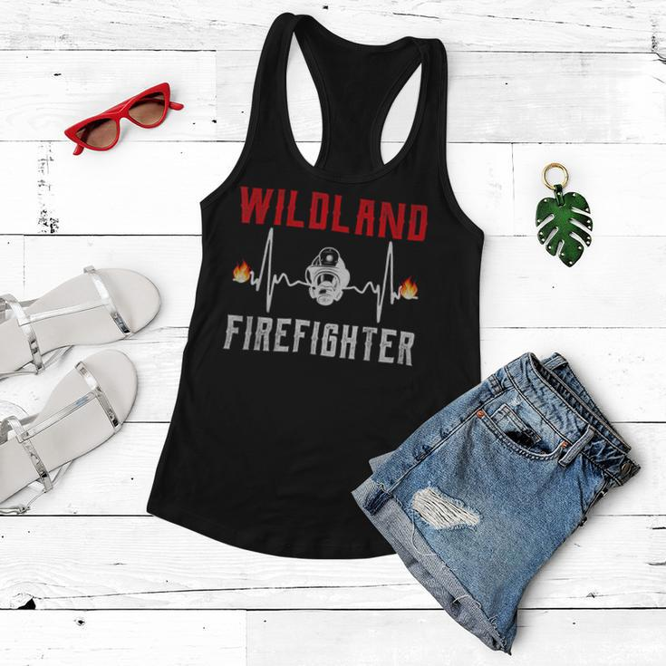 Firefighter Wildland Firefighter Fire Rescue Department Heartbeat Line V3 Women Flowy Tank