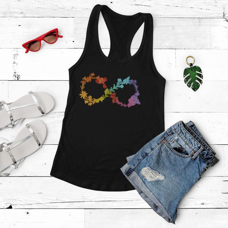 Floral Neurodiversity Infinity Symbol Autism Awareness Women Flowy Tank