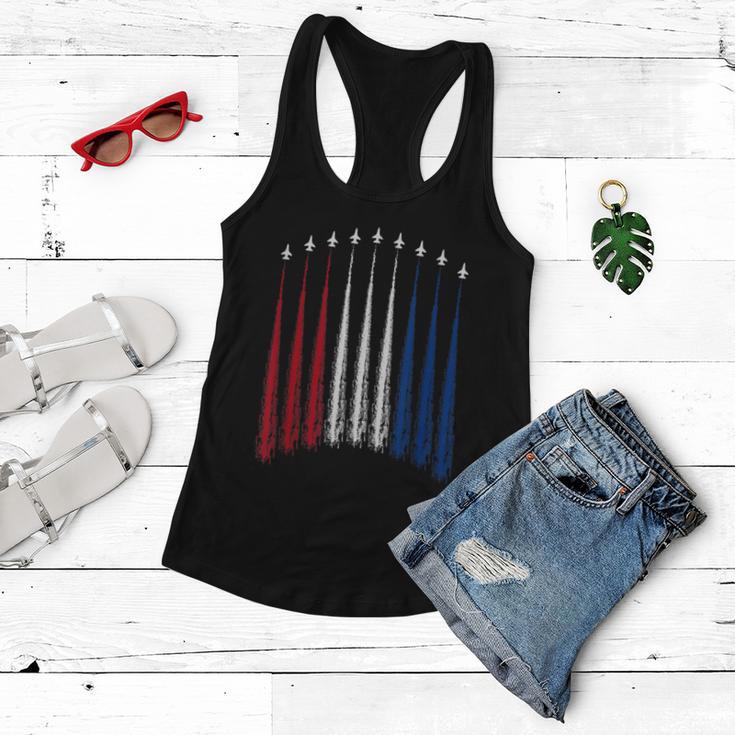 Fourth Of July Fighter Jets Red White Blue 4Th American Flag Women Flowy Tank