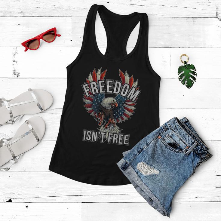 Freedom Isnt Free Shirt Screaming Red White & Blue Eagle Women Flowy Tank