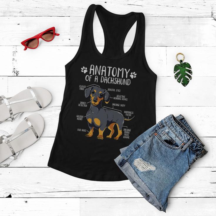 Funny Anatomy Dachshund Wiener Dog Cute Doxie Lover Great Gift Women Flowy Tank