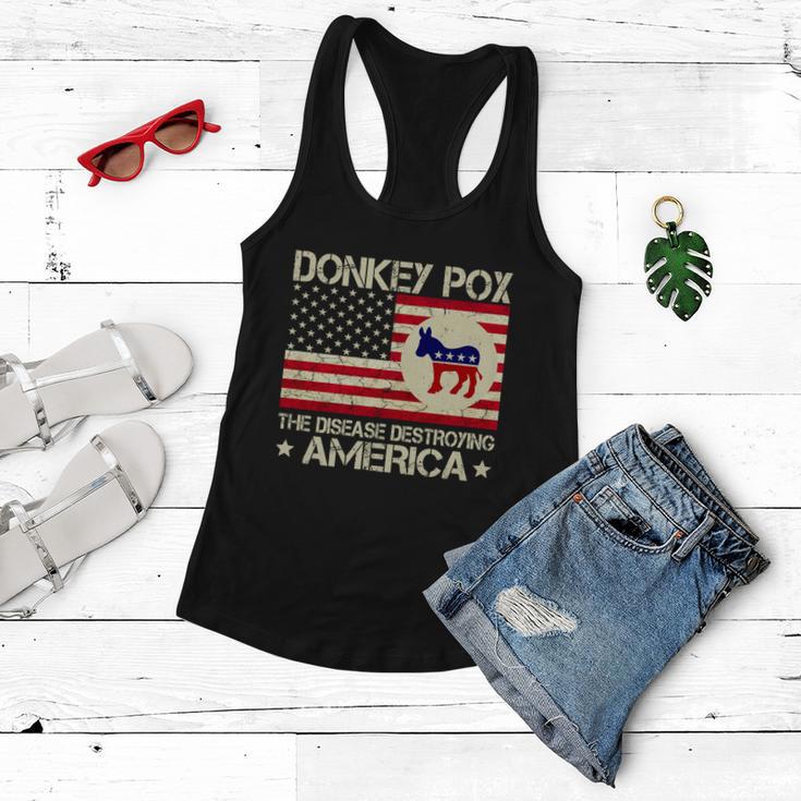 Funny Anti Biden Donkey Pox The Disease Destroying America Funny Anti Biden Women Flowy Tank