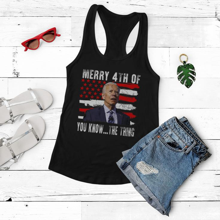 Funny Biden Confused Merry Happy 4Th Of You KnowThe Thing Flag Design Women Flowy Tank