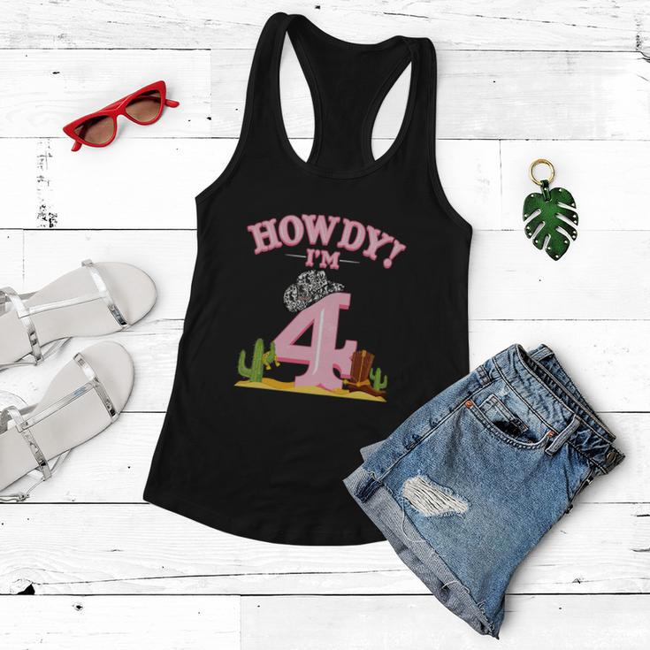 Funny Cowgirl 4Th Birthday Western Country Southern Women Flowy Tank