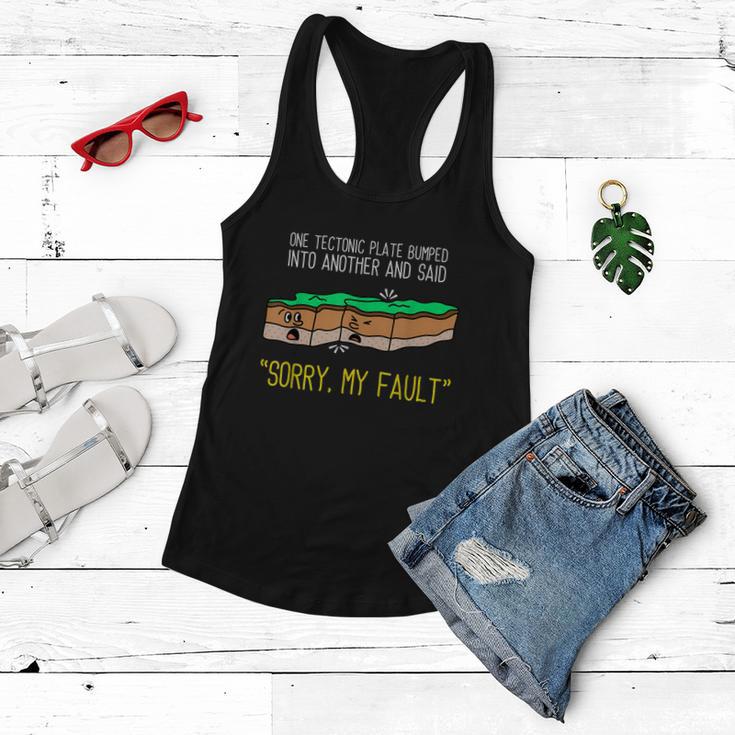 Funny Earth Science Pun Plate Tectonic Geology Women Flowy Tank