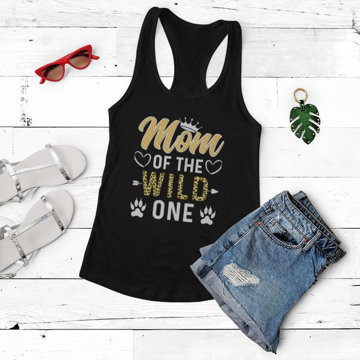 Funny Mom Of The Wild One 1St Birthday Matching Family Women Flowy Tank