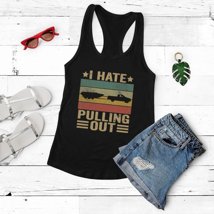 Funny Saying Vintage I Hate Pulling Out Boating Boat Captain Women Flowy Tank