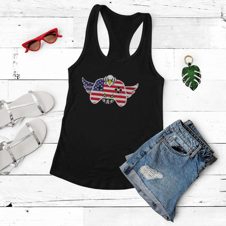 Gamer Funny 4Th Of July Video Game Eagle Women Flowy Tank