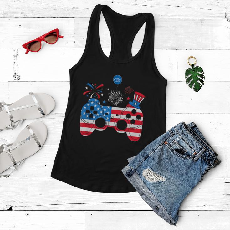 Gamer Video Gaming 4Th Of July Funny Men Boys American Flag Women Flowy Tank