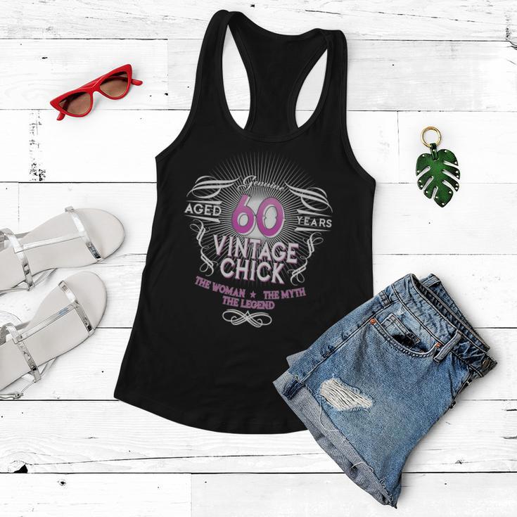 Genuine Aged 60 Years Vintage Chick 60Th Birthday Tshirt Women Flowy Tank